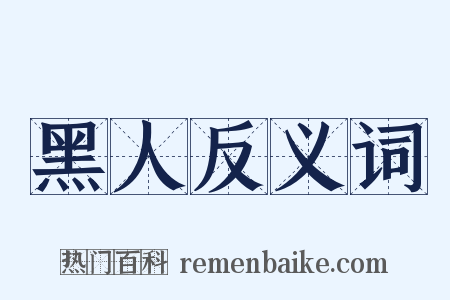 黑人反义词是什么意思的图片